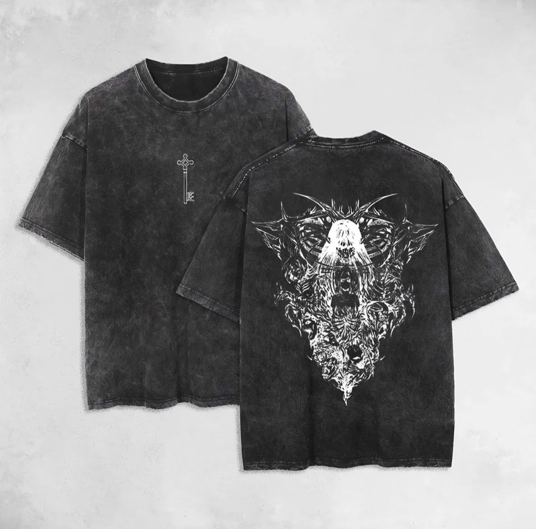 Nysekai "Ymir Fritz the Founding Titan Attack on Titan" Vintage Washed Oversized T-Shirt - Nysekai