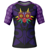 Majora s Mask Legend of Zelda Short Sleeve Rash Guard Compression Shirt