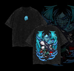 Otakuri "Kakashi x Obito" Naruto Vintage Washed Oversized T-Shirt