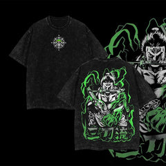 Otakuri "Roronoa Zoro Asura Form" One Piece Vintage Washed Oversized T-Shirt