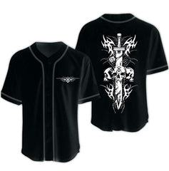 Berserk Skull Death Metal Baseball Jersey - Nysekai
