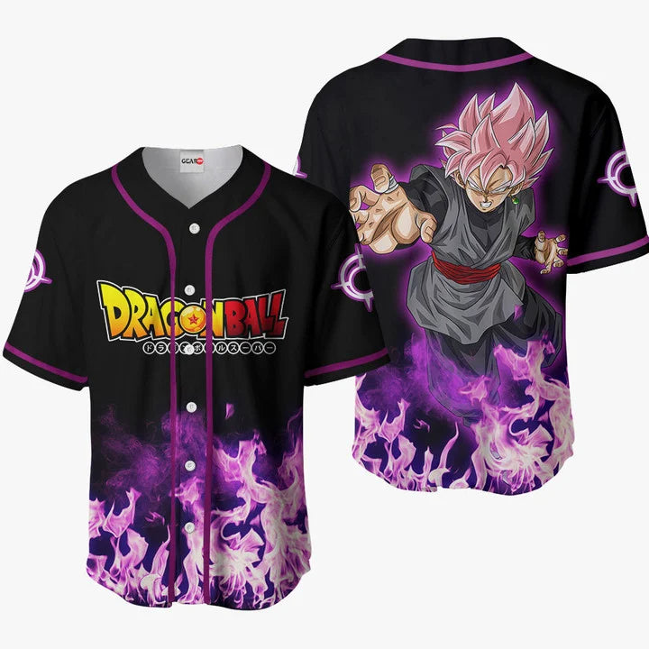 3D Anime Goku Rose Custom Fandom - Dragon Ball Baseball Tee - Nysekai
