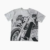 Otakuri One Piece Trafalgar Law Biker Vintage Washed Oversized T-Shirt