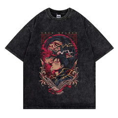 Otakuri "Eren Yeager Attack Titans Power" Attack on Titan Vintage Washed Oversized T-Shirt V2