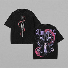 Otakuri "Sung Jin Woo x Igris" Solo Leveling Vintage Washed Oversized T-Shirt