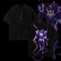 Otakuri "Bellion Arise!!!" Solo Leveling Vintage Washed Oversized T-Shirt
