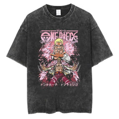 Doflamingo Tshirt,One Piece T-Shirt, One Piece Merch, One Piece Clothing, Unisex Premium Vintage Washed T-Shirt, Manga Anime T-Shirt - Nysekai