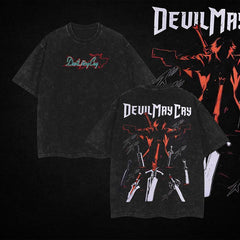 Otakuri "Dante, Son of Sparda" Devil May Cry Vintage Washed Oversized T-Shirt