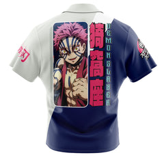 Akaza Demon Slayer Button Up Hawaiian Shirt