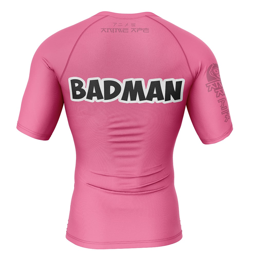 Vegeta Pink Badman Dragon Ball Z Short Sleeve Rash Guard Compression Shirt