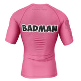 Vegeta Pink Badman Dragon Ball Z Short Sleeve Rash Guard Compression Shirt