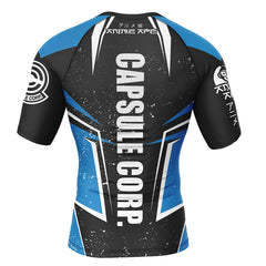 Capsule Corp Dragon Ball Z Short Sleeve Rash Guard Compression Shirt
