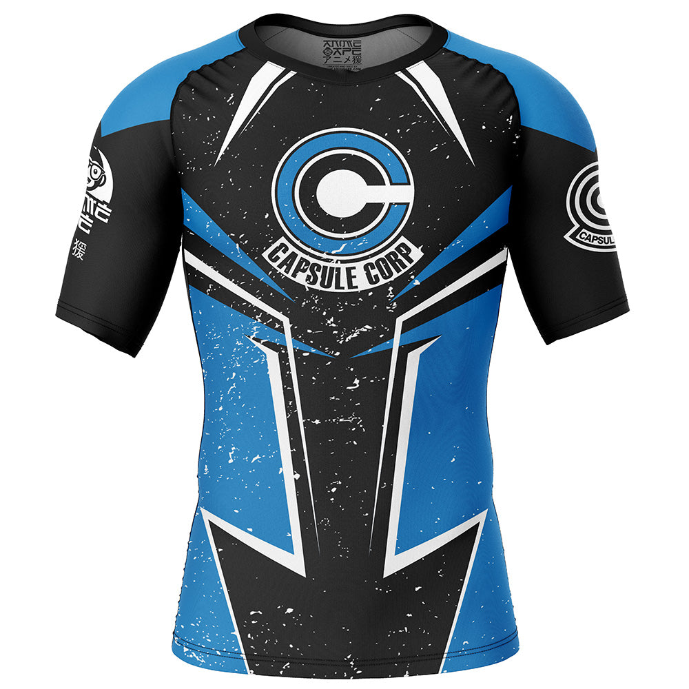 Capsule Corp Dragon Ball Z Short Sleeve Rash Guard Compression Shirt