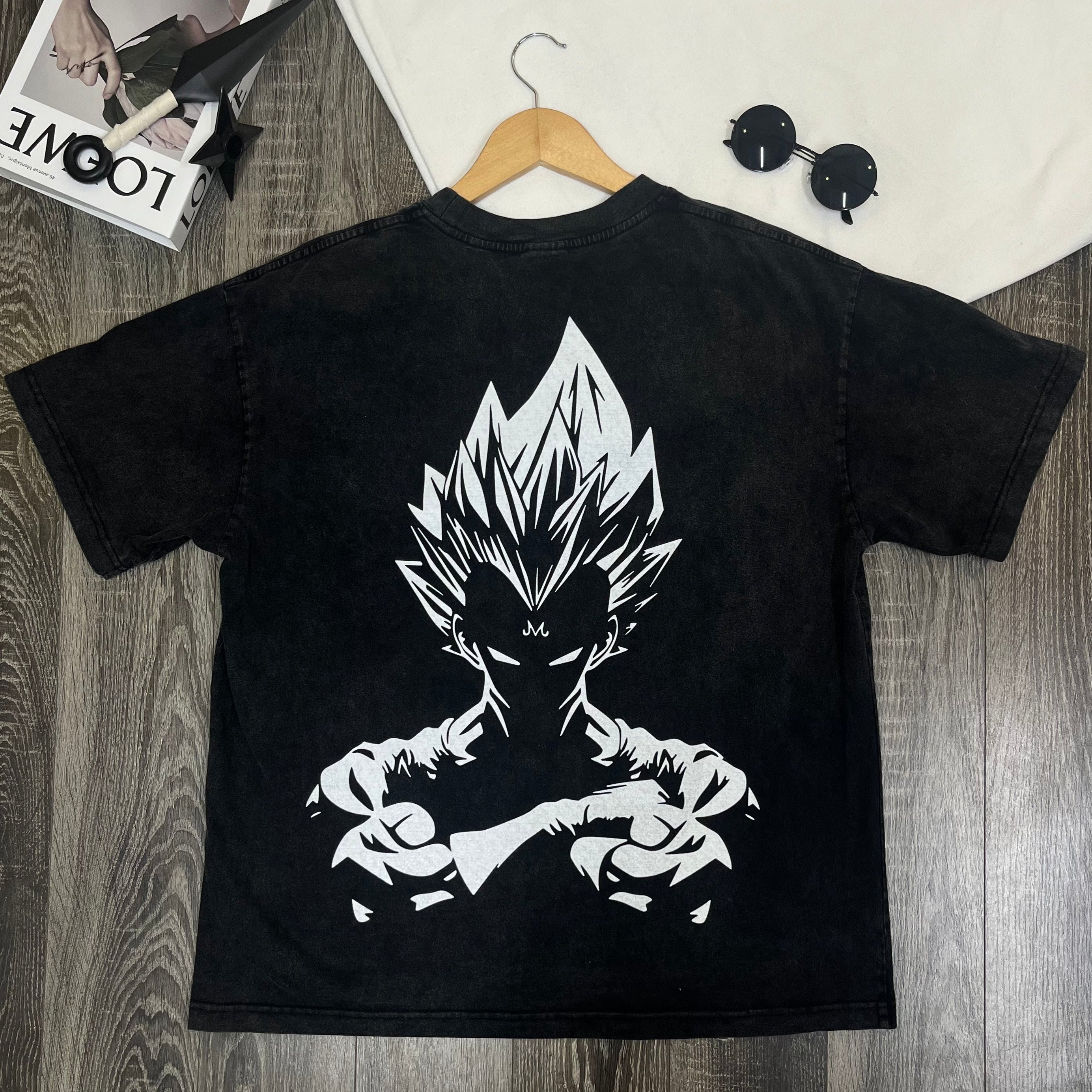 Nysekai "Super Saiyan Majin Vegeta Dragon Ball Z" Vintage Washed Oversized T-shirt - Nysekai