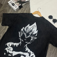 Nysekai "Super Saiyan Majin Vegeta Dragon Ball Z" Vintage Washed Oversized T-shirt - Nysekai