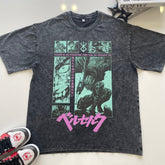 Nysekai "Berserk Guts Anime Aesthetic Vintage Oversize T Shirt - Nysekai