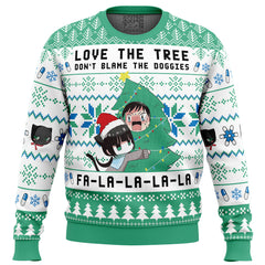Love The Tree Don't Blame The Doggies Fa-La-La-La-La ReLIFE Ugly Christmas Sweater