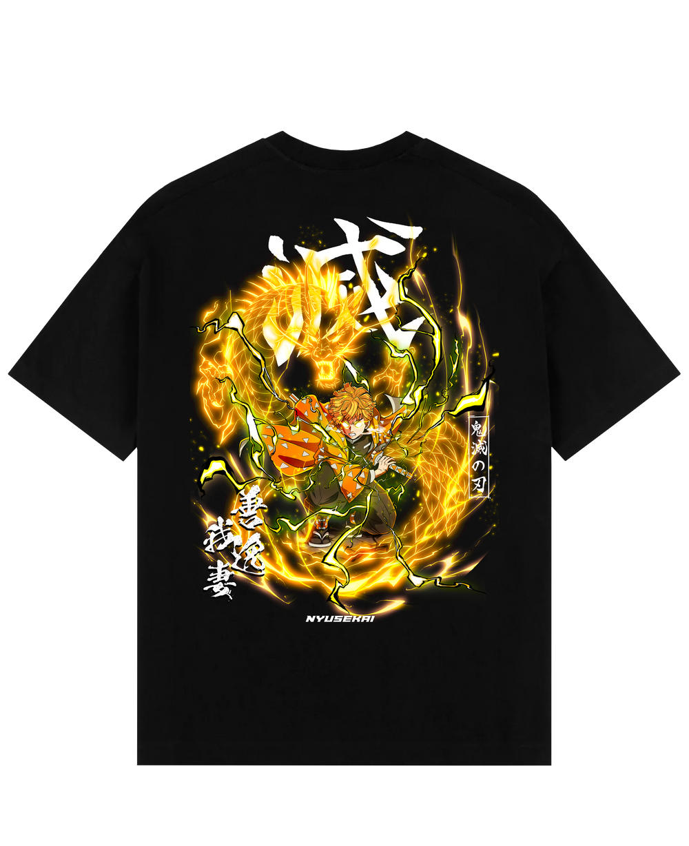 Zenitsu X Thunder Dragon - Demon Slayer Oversize T-Shirt