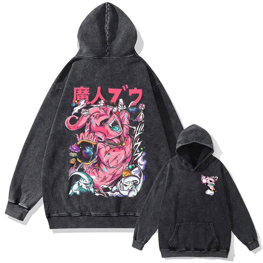 Nysekai "Kid Buu" 2-Sided Vintage Oversized Hoodie
