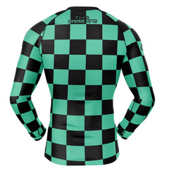 Tanjiro Kamado Demon Slayer Long Sleeve Rash Guard Compression Shirt