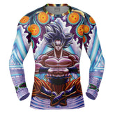 Trippy Ultra Instinct Goku Dragon Ball Z Long Sleeve Rash Guard Compression Shirt
