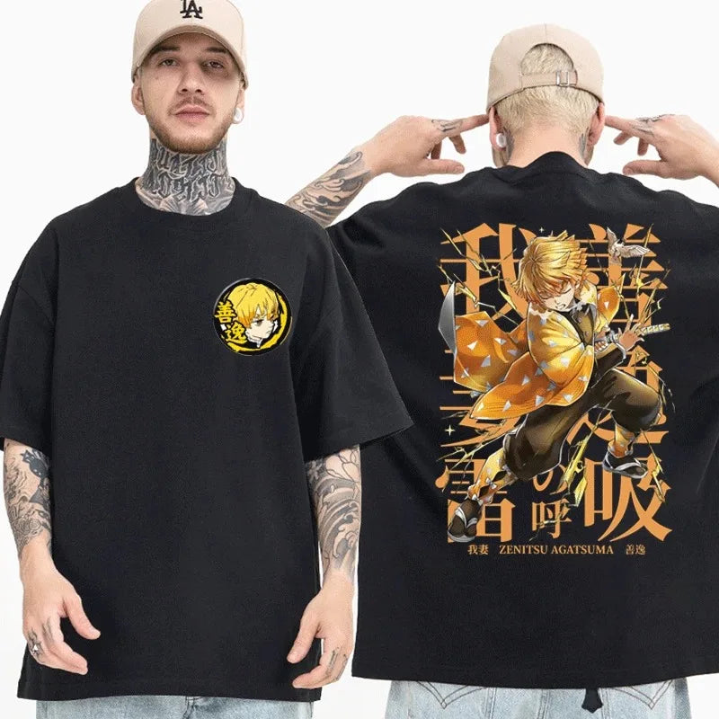 Zenitsu X Sleeping Beast - Demon Slayer Oversize T Shirt - Nysekai