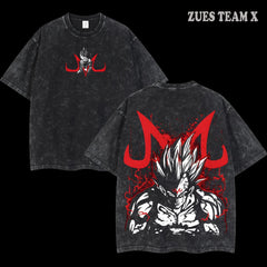 Nysekai "Super Saiyan Majin Vegeta Dragon Ball Z" Vintage Washed Oversized T-shirt - Nysekai