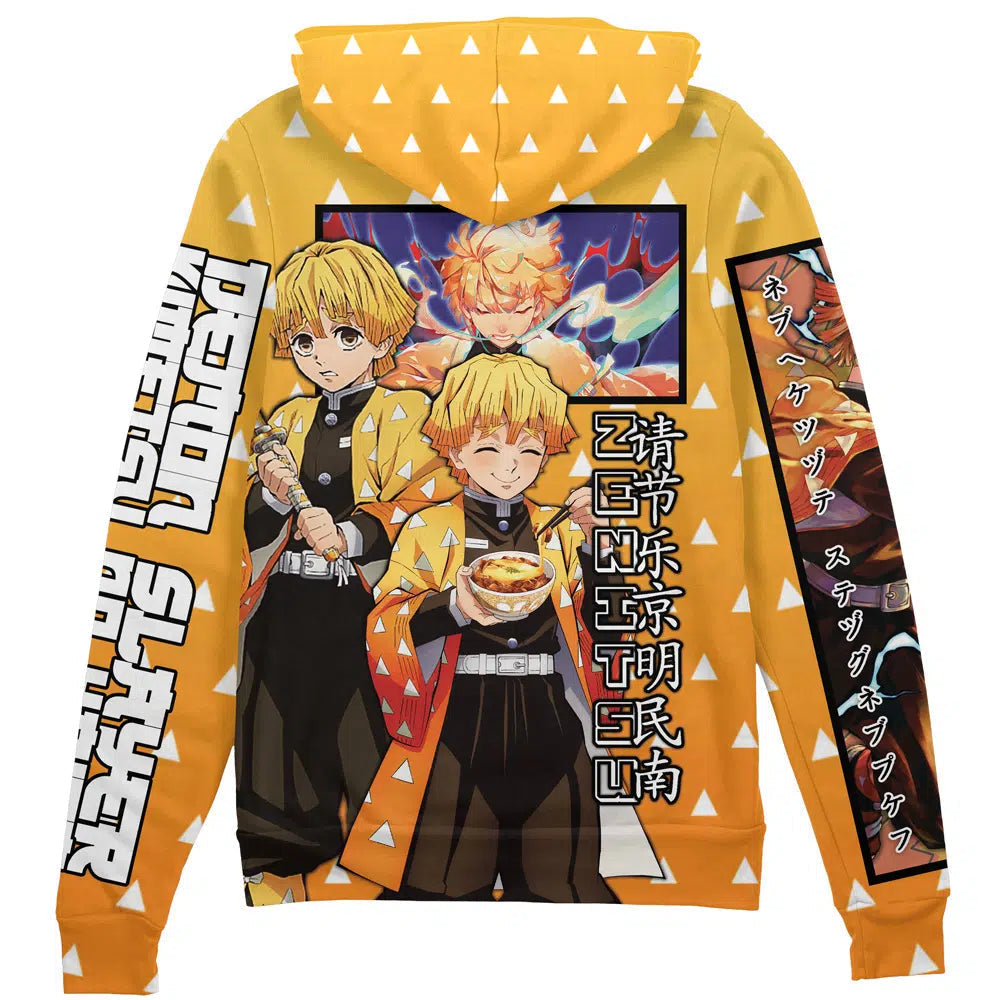 Agatsuma Zenitsu Haori Demon Slayer" Streetwear Zip Hoodie Jacket