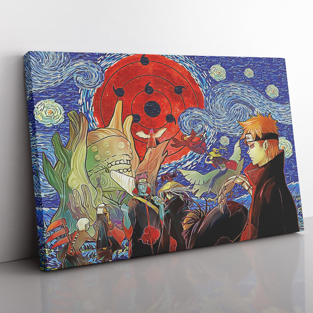 Akatsuki Infinite Tsukuyomi Naruto Starry Night Canvas Print Wall Art - Nysekai