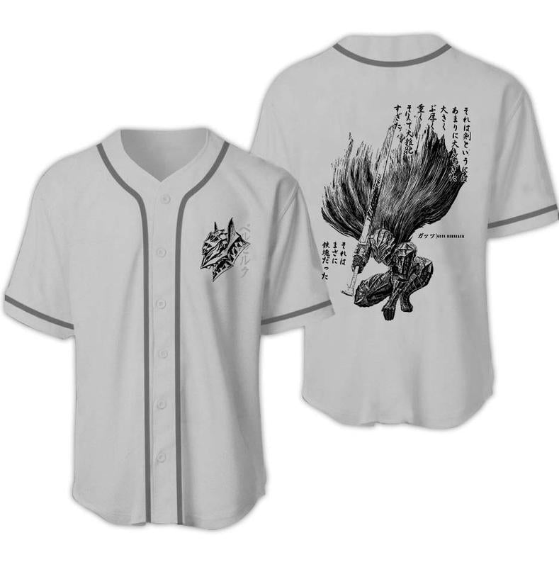 Berserk Anime Acid Washed Baseball Jersey - Nysekai