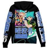 Black Star Soul Eater" Streetwear Zip Hoodie Jacket