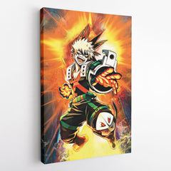 Blazing Bakugo My Hero Academia Vertical Canvas Print Wall Art - Nysekai
