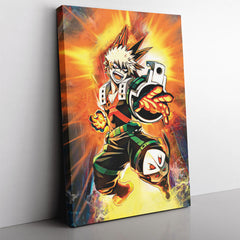 Blazing Bakugo My Hero Academia Vertical Canvas Print Wall Art - Nysekai
