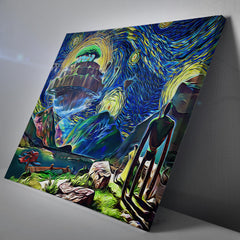 Castle in the Sky Starry Night Studio Ghibli Canvas Print Wall Art - Nysekai