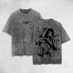 Nysekai "Uchiha Itachi Sharingan Eyes Naruto" Vintage Washed Oversized T-Shirt Nysekai - Nysekai