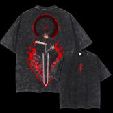 Otakuri "Guts Black Swordsman" Berserk Vintage Washed Oversized T-Shirt
