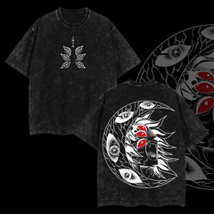 Otakuri "Kokushibo Moon Breathing" Demon Slayer: Kimetsu no Yaiba Vintage Washed Oversized T-Shirt