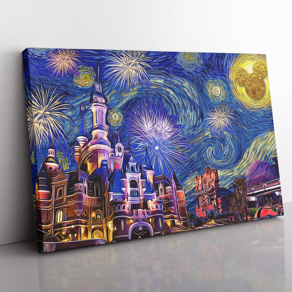 Disneyland Starry Night Canvas Print Wall Art - Nysekai