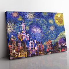 Disneyland Starry Night Canvas Print Wall Art - Nysekai