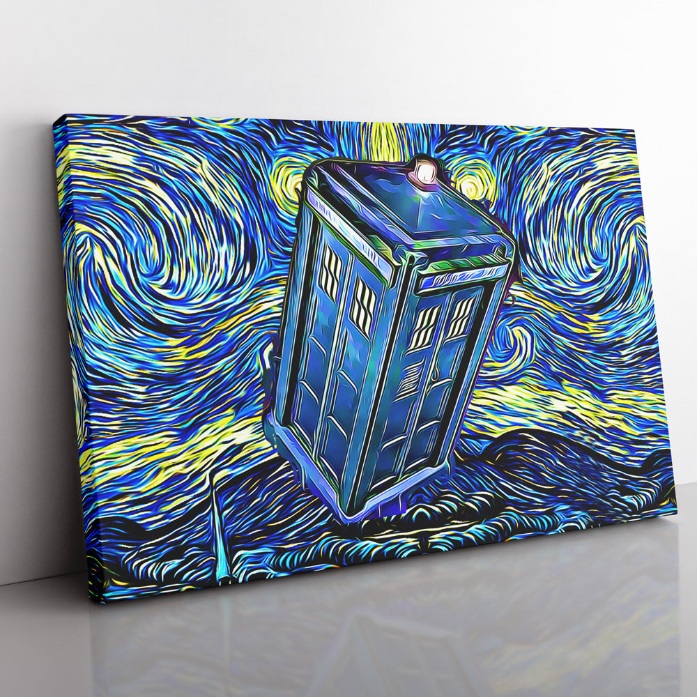 Doctor Who Tardis Starry Night Canvas Print Wall Art - Nysekai