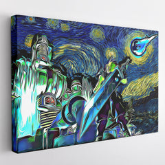 Final Fantasy 7 Starry Night Midgar Canvas Print Wall Art - Nysekai