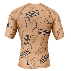Gaara Gourd Naruto Short Sleeve Rash Guard Compression Shirt