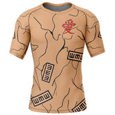 Gaara Gourd Naruto Short Sleeve Rash Guard Compression Shirt