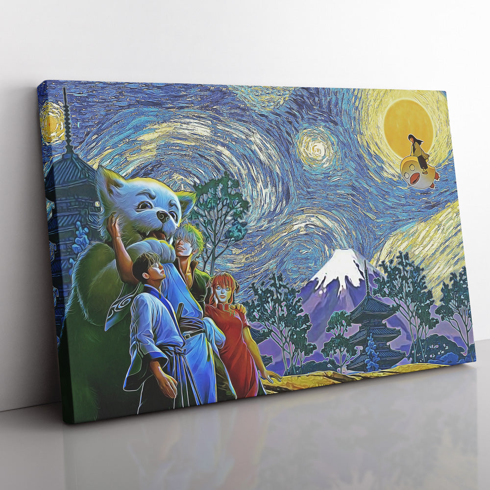 Happy Bonding Gintama Starry Night Canvas Print Wall Art - Nysekai