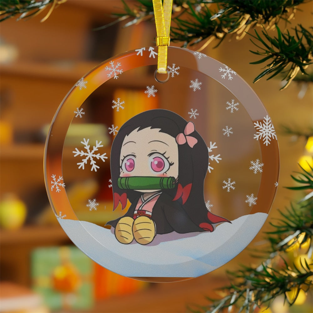 Kawaii Anime Glass Ornament Charming Nezuko Ornament Anime Ornaments - Nysekai