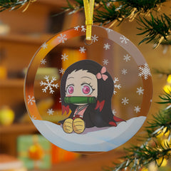 Kawaii Anime Glass Ornament Charming Nezuko Ornament Anime Ornaments - Nysekai