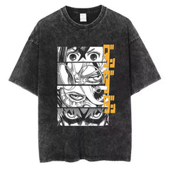 Otakuri Dandadan Manga Panel Eyes Vintage Washed Oversized T-Shirt
