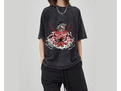 Otakuri "Eren Yeager Attack Titans Power" Attack on Titan Vintage Washed Oversized T-Shirt