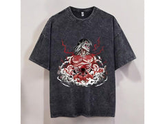 Otakuri "Eren Yeager Attack Titans Power" Attack on Titan Vintage Washed Oversized T-Shirt