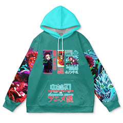 Otakuri "Tanjiro Kamado (Hinokami Kagura & Water Breathing)" Demon Slayer Streetwear Hoodie